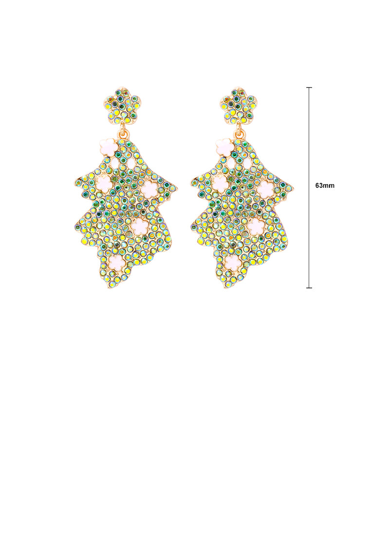 Fashion and Creative Plated Gold Ghost Earrings with Green Cubic Zirconia - Luxurious Look