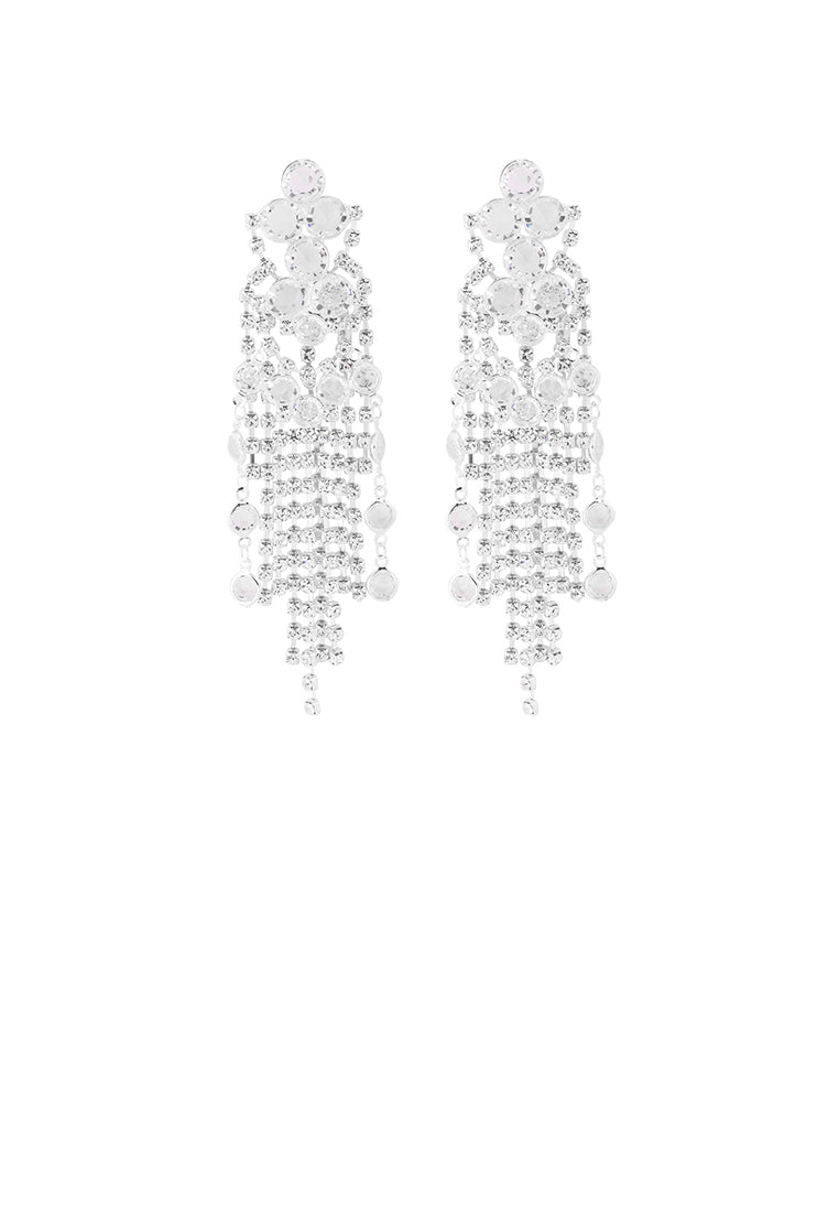 Fashion Brilliant Geometric Tassel Earrings with Cubic Zirconia - Luxurious Look