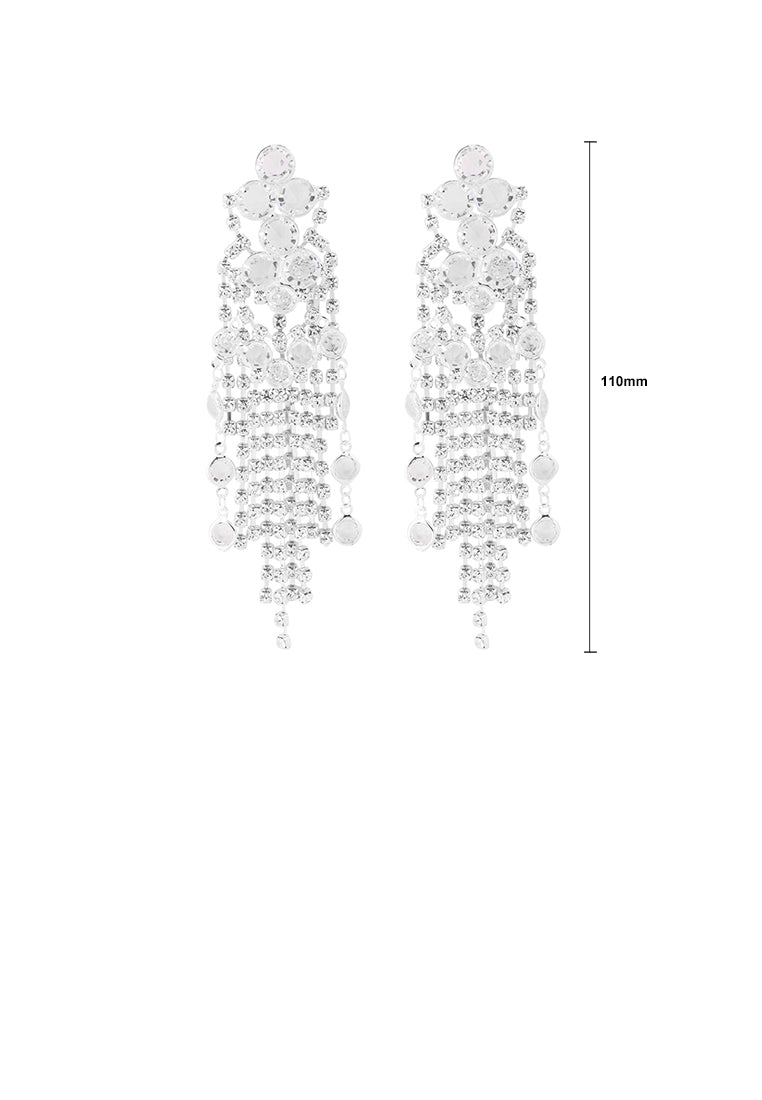 Fashion Brilliant Geometric Tassel Earrings with Cubic Zirconia - Luxurious Look