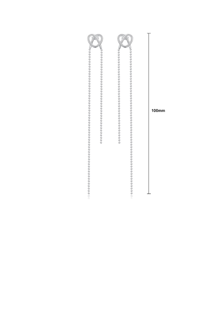 925 Sterling Silver Simple and Fashion Heart-shaped Tassel Stud Earrings