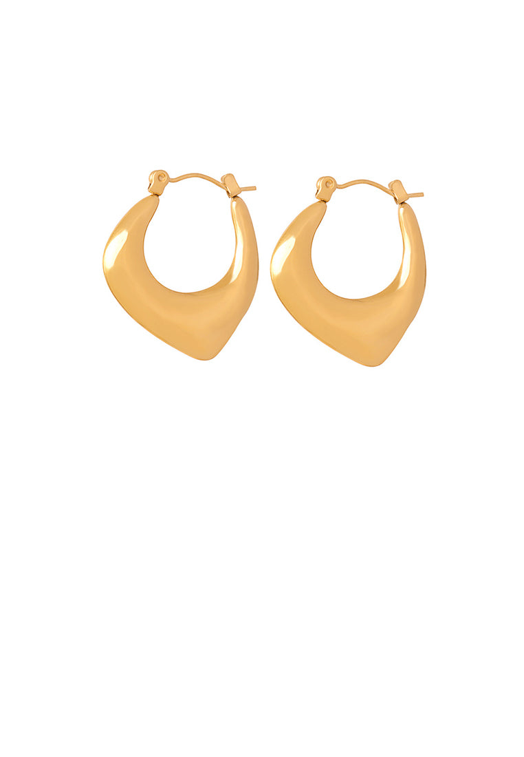 Simple and Personalized Plated Gold 316L Stainless Steel Hollow Geometric Earrings