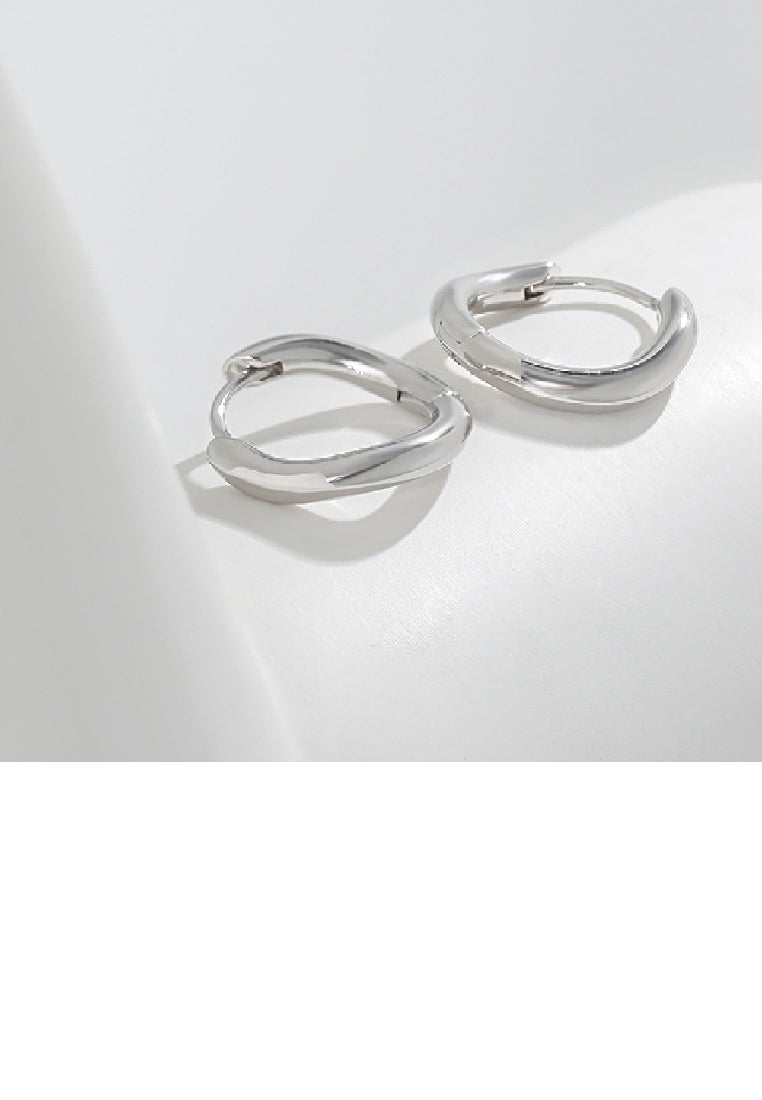 925 Sterling Silver Simple Personality Irregular Line Geometric Stud Earrings