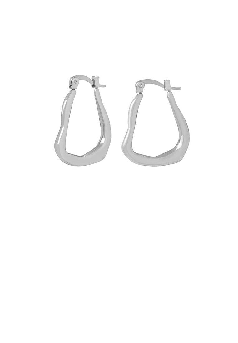 Simple and Personalized 316L Stainless Steel Irregular Hollow Geometric Earrings