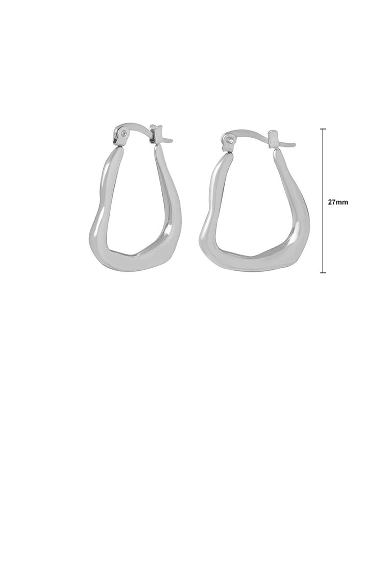 Simple and Personalized 316L Stainless Steel Irregular Hollow Geometric Earrings