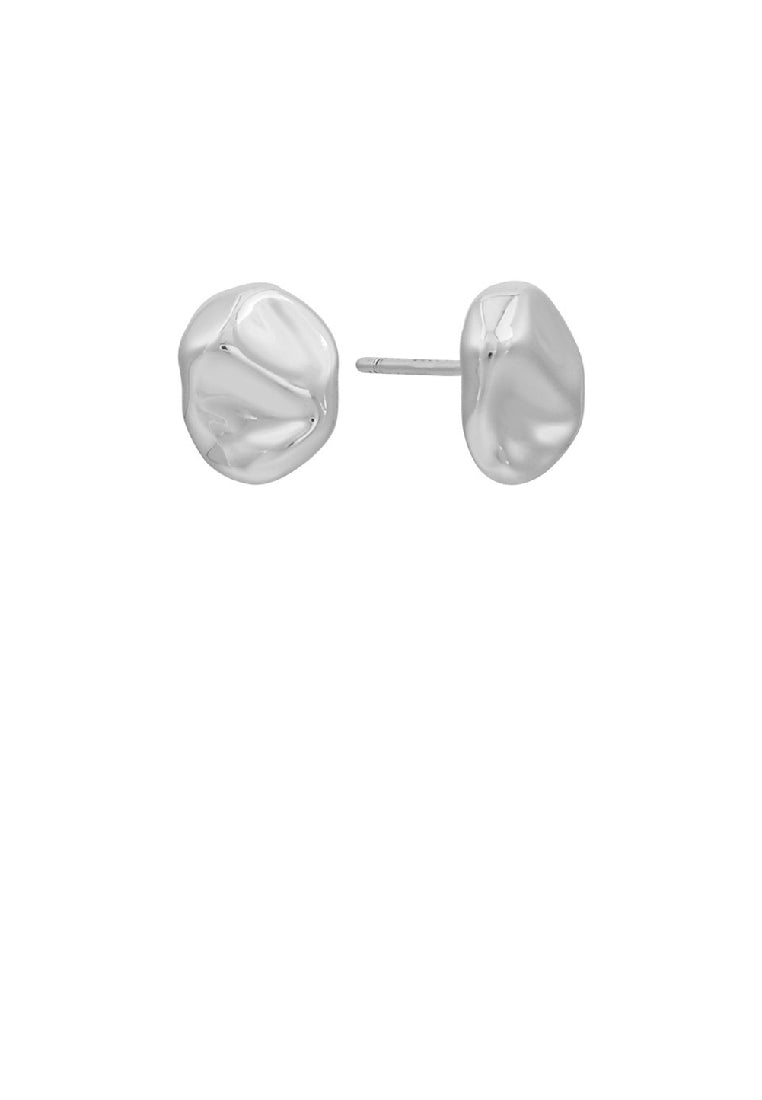 925 Sterling Silver Simple Personality Irregular Concave-convex Geometric Stud Earrings