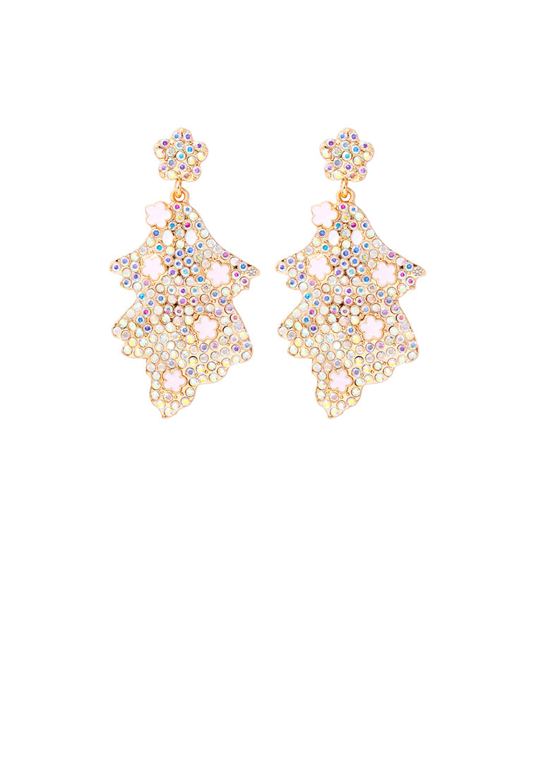 Fashion and Creative Plated Gold Ghost Earrings with Colored Cubic Zirconia - Luxurious Look