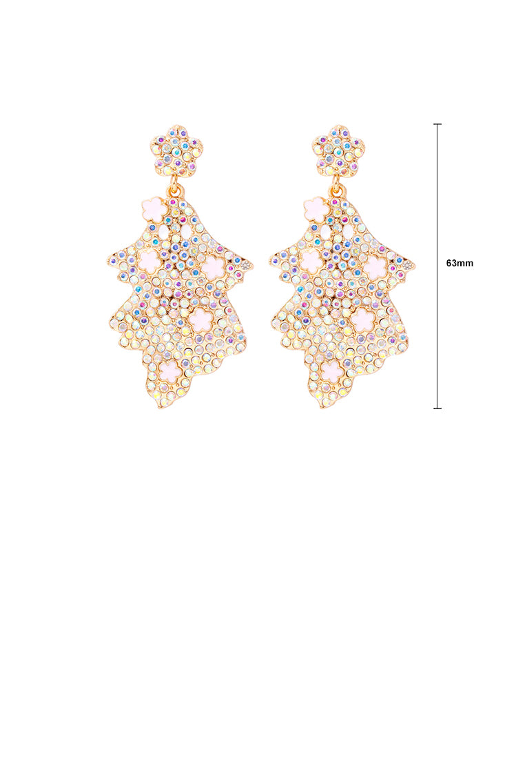 Fashion and Creative Plated Gold Ghost Earrings with Colored Cubic Zirconia - Luxurious Look