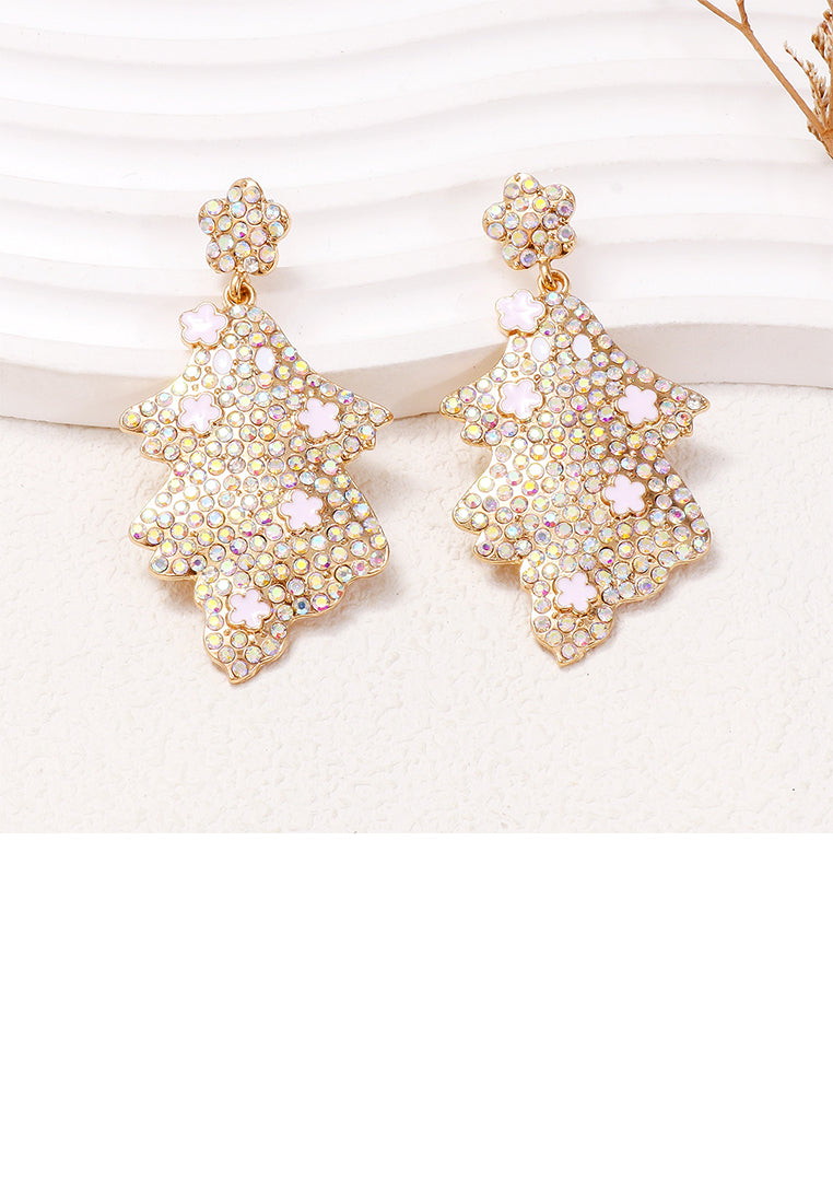 Fashion and Creative Plated Gold Ghost Earrings with Colored Cubic Zirconia - Luxurious Look