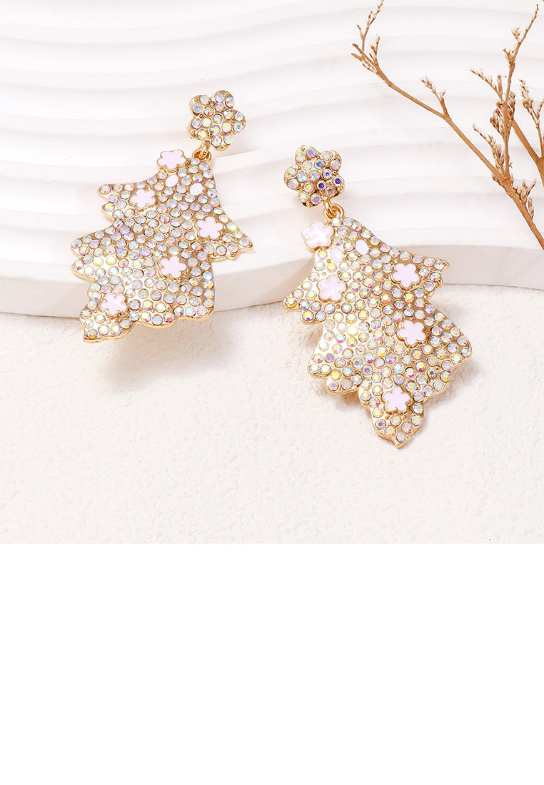 Fashion and Creative Plated Gold Ghost Earrings with Colored Cubic Zirconia - Luxurious Look