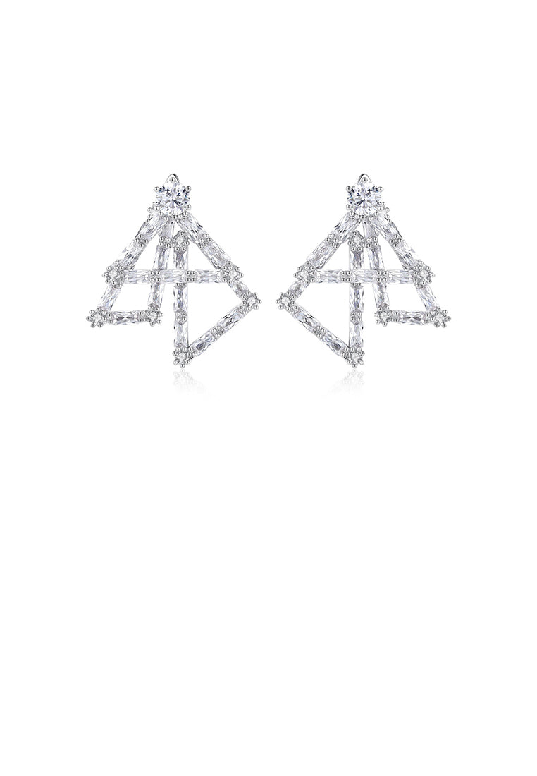 Fashion and Personalized Hollow Triangular Stud Earrings with Cubic Zirconia - Luxurious Look