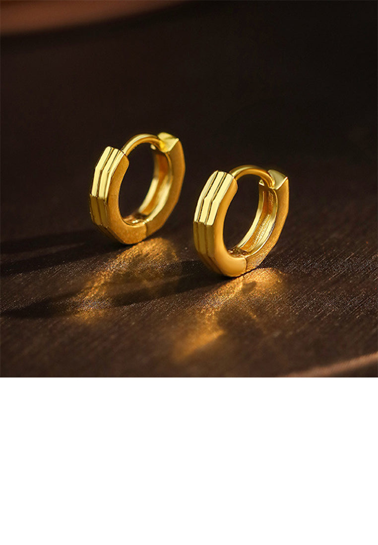 925 Sterling Silver Plated Gold Simple Personalized Geometric Earrings