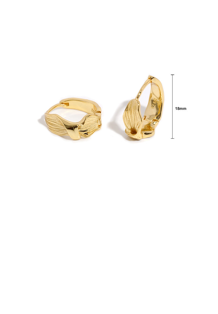 925 Sterling Silver Plated Gold Fashion Simple Bow Geometric Earrings