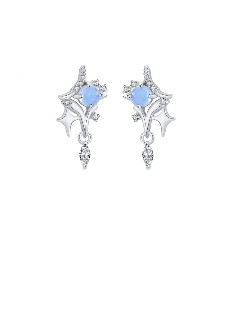 925 Sterling Silver Fashion Simple Star Tassel Stud Earrings with Cubic Zirconia - Luxurious Look