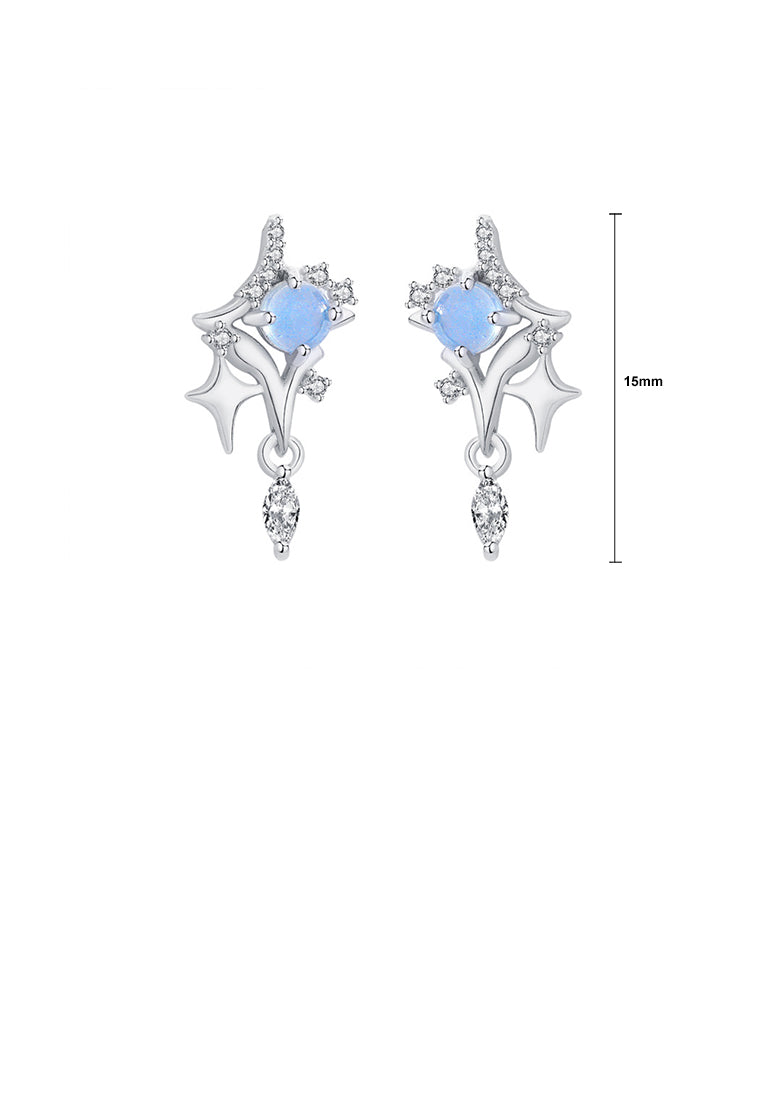 925 Sterling Silver Fashion Simple Star Tassel Stud Earrings with Cubic Zirconia - Luxurious Look