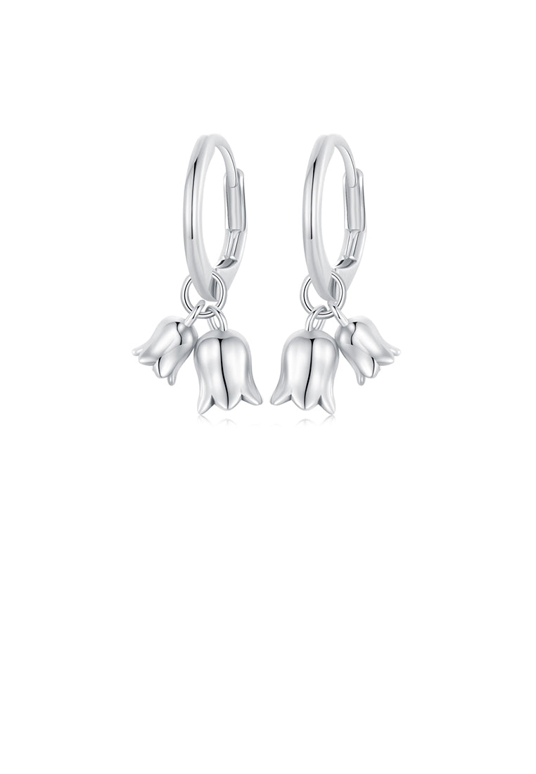 925 Sterling Silver Fashion Simple Lily Of The Valley Geometric Earrings