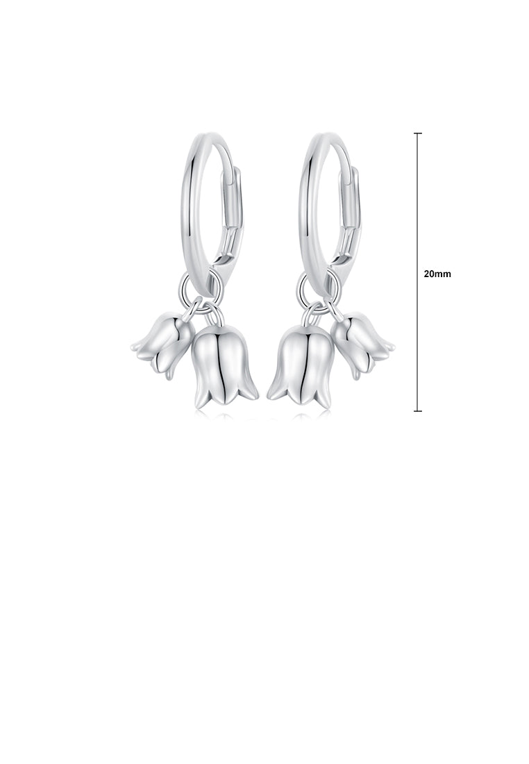 925 Sterling Silver Fashion Simple Lily Of The Valley Geometric Earrings
