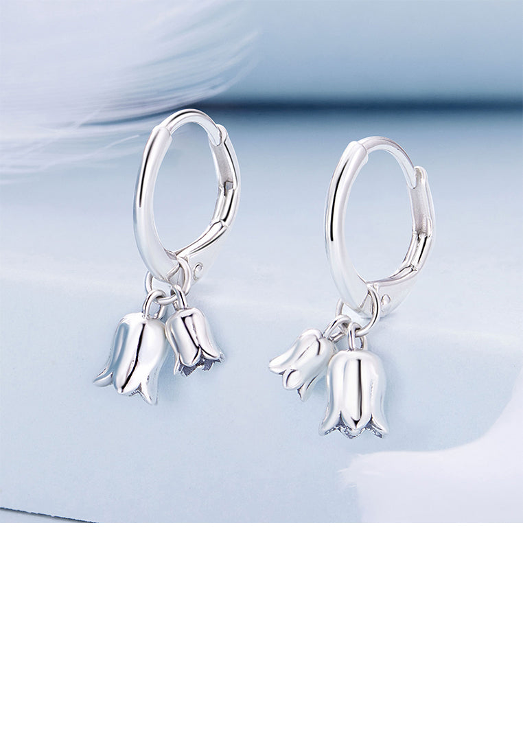 925 Sterling Silver Fashion Simple Lily Of The Valley Geometric Earrings