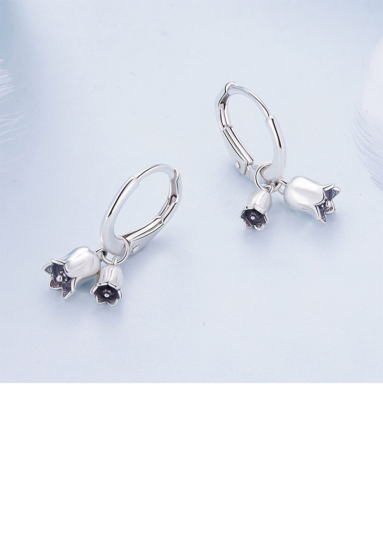 925 Sterling Silver Fashion Simple Lily Of The Valley Geometric Earrings