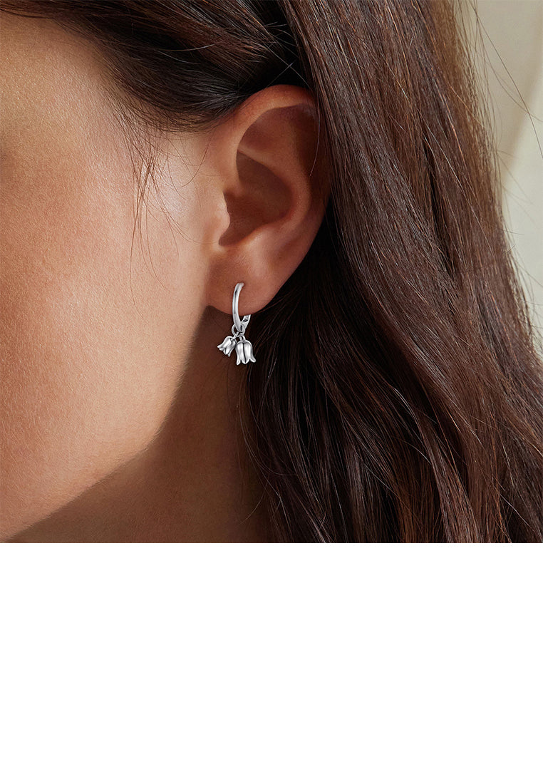925 Sterling Silver Fashion Simple Lily Of The Valley Geometric Earrings