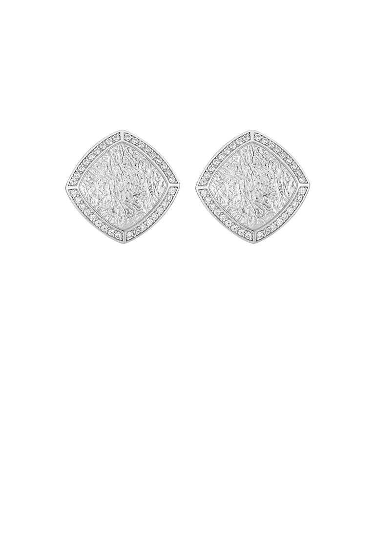 925 Sterling Silver Fashion Simple Pattern Geometric Rhombus Earrings with Cubic Zirconia - Luxurious Look