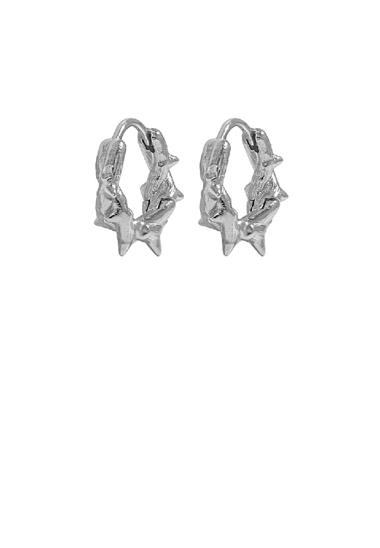 925 Sterling Silver Fashion Personality Irregular Willow Stud Geometric Stud Earrings