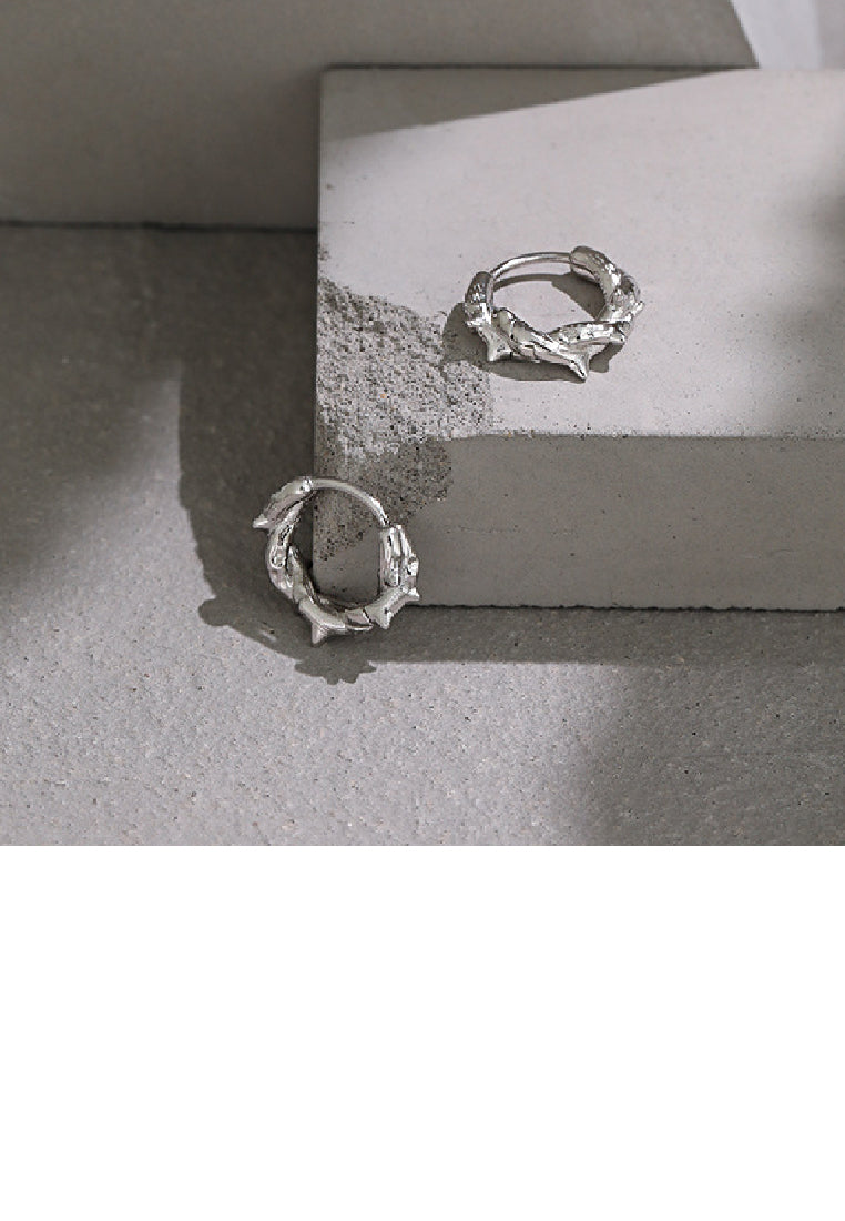 925 Sterling Silver Fashion Personality Irregular Willow Stud Geometric Stud Earrings