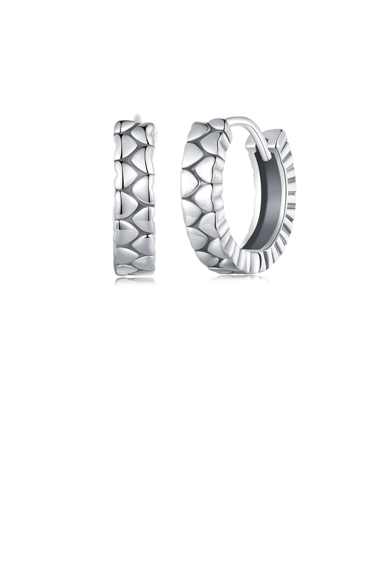 925 Sterling Silver Fashion Simple Heart-shaped Pattern Geometric Hoop Earrings