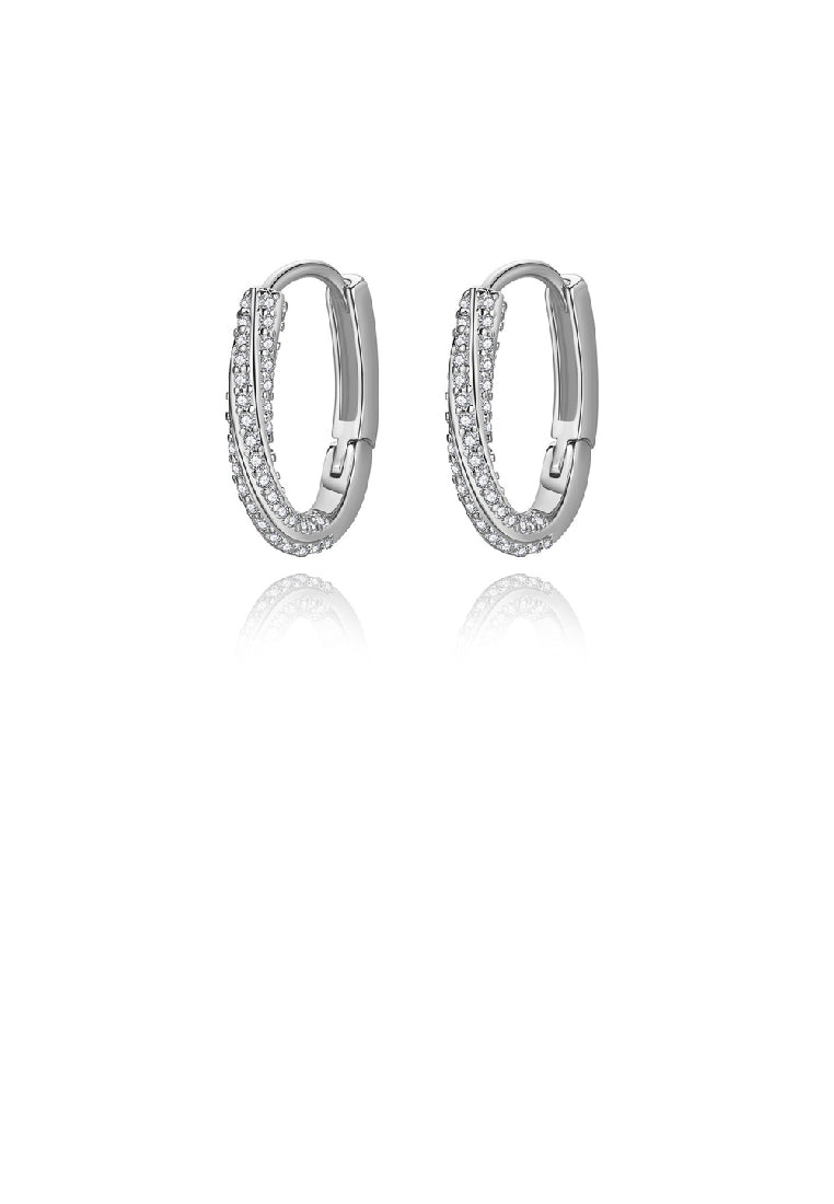 Fashion Simple Geometric Circle Stud Earrings with Cubic Zirconia - Luxurious Look