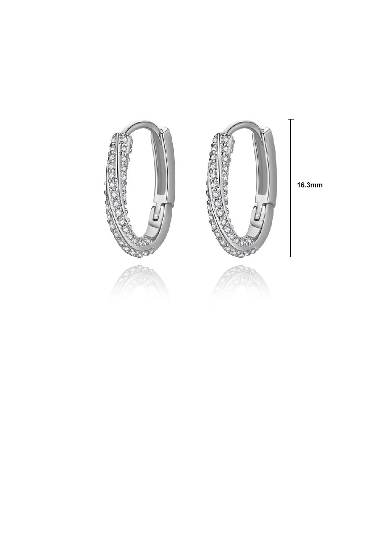 Fashion Simple Geometric Circle Stud Earrings with Cubic Zirconia - Luxurious Look