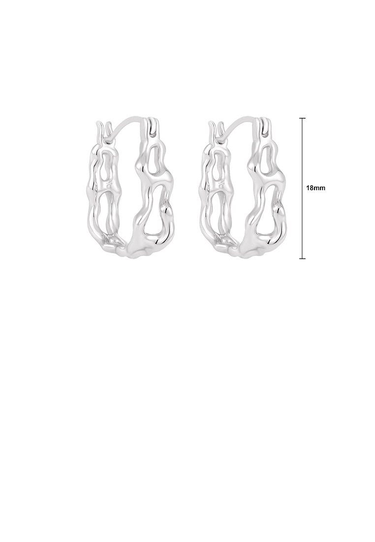 925 Sterling Silver Fashion Simple Irregular Hollow U-shaped Geometric Earrings