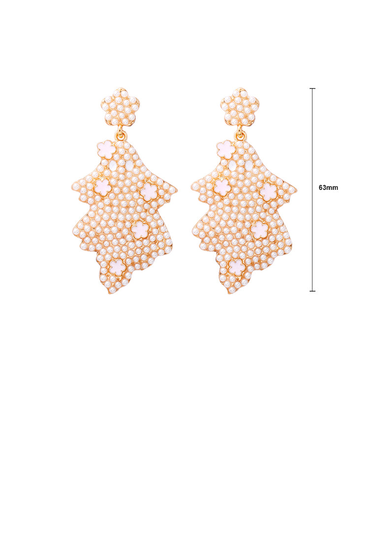 Fashion and Creative Plated Gold Ghost Earrings with Imitation Pearls