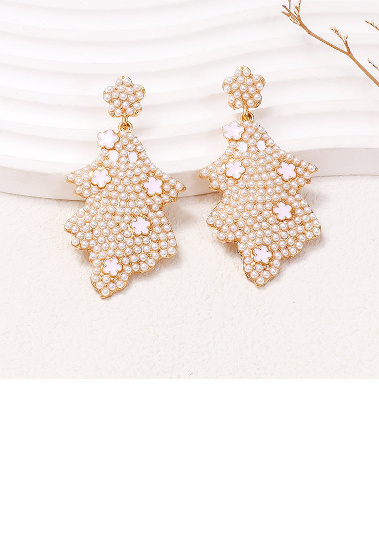 Fashion and Creative Plated Gold Ghost Earrings with Imitation Pearls