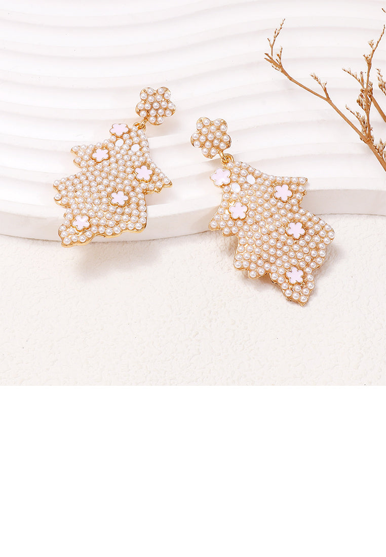 Fashion and Creative Plated Gold Ghost Earrings with Imitation Pearls