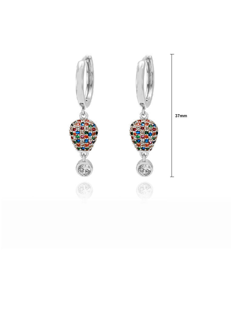 Fashion Brilliant Water Drop Shape Geometric Earrings with Colorful Cubic Zirconia - Luxurious Look