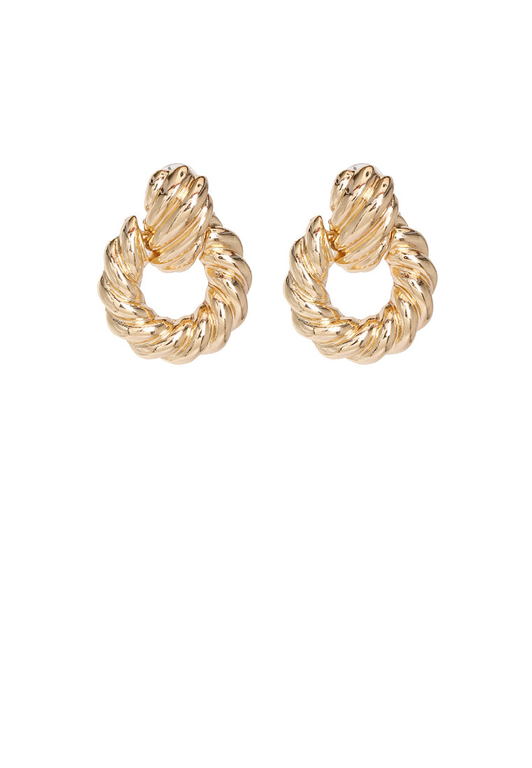 Fashion and Personalized Plated Gold Twist Geometric Earrings
