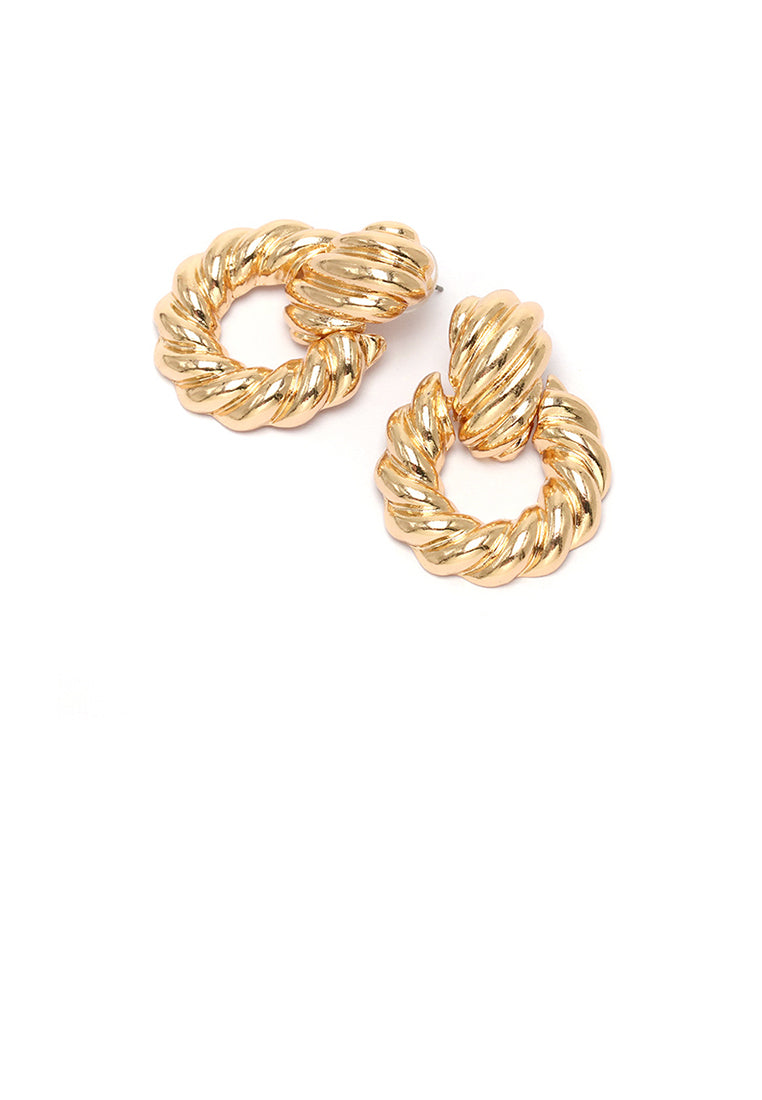 Fashion and Personalized Plated Gold Twist Geometric Earrings