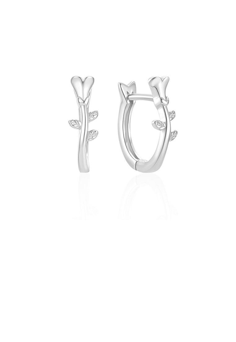 925 Sterling Silver Simple Romantic Rose Hoop Earrings