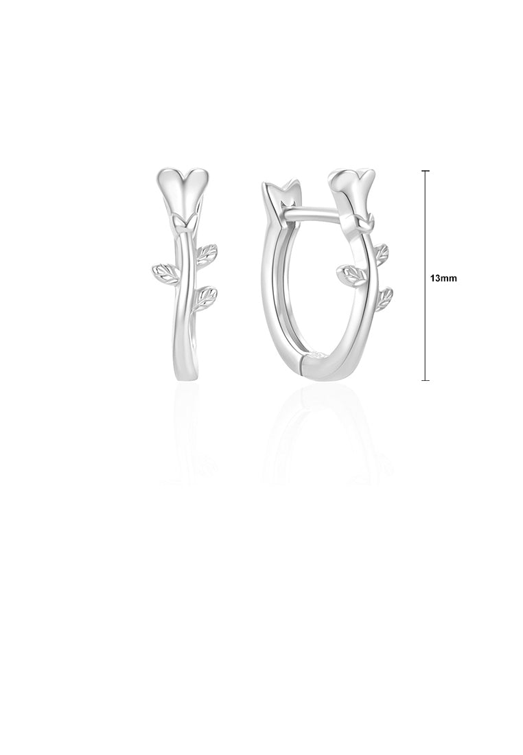 925 Sterling Silver Simple Romantic Rose Hoop Earrings