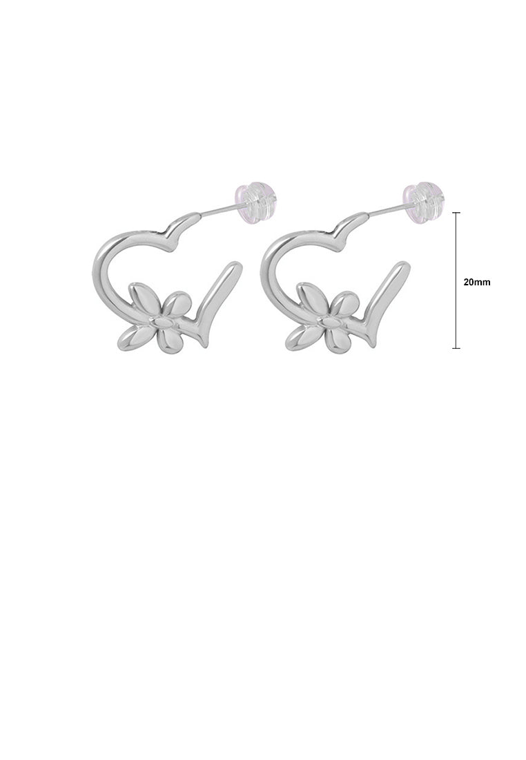 Simple and Fashion 316L Stainless Steel Butterfly Heart-shaped Stud Earrings