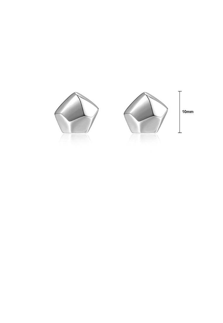 925 Sterling Silver Simple Personality Irregular Geometric Stud Earrings