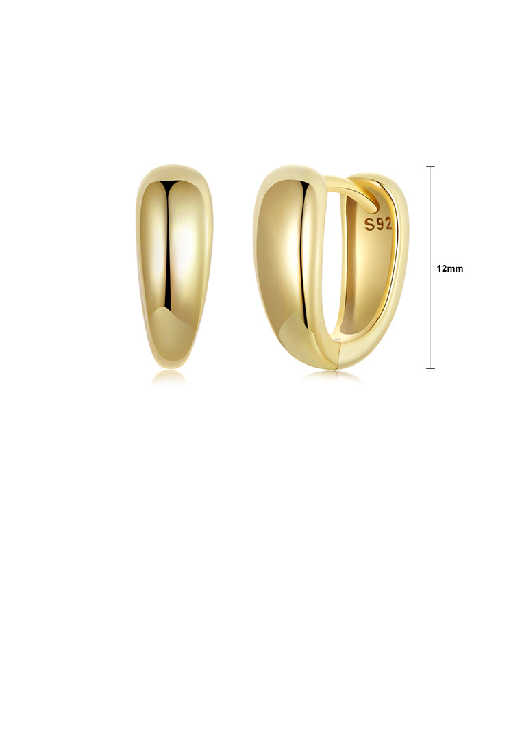 925 Sterling Silver Plated Gold Simple Fashion Geometric Earrings