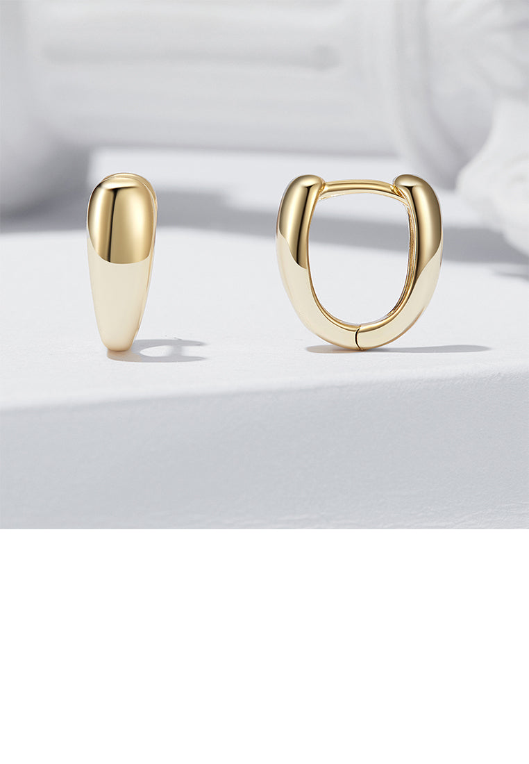 925 Sterling Silver Plated Gold Simple Fashion Geometric Earrings