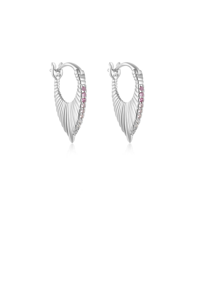 925 Sterling Silver Fashion Temperament Line Pattern Geometric Earrings with Cubic Zirconia - Luxurious Look