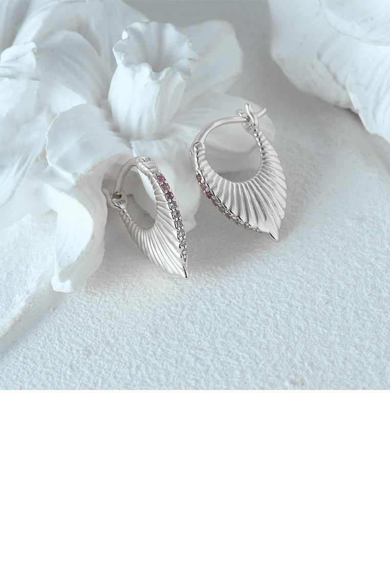 925 Sterling Silver Fashion Temperament Line Pattern Geometric Earrings with Cubic Zirconia - Luxurious Look