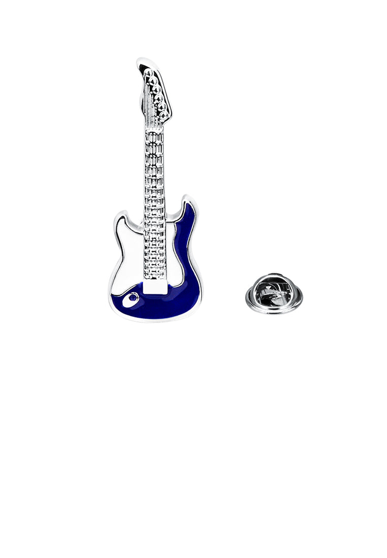 Fashion Punk Blue Electric Guitar Brooch