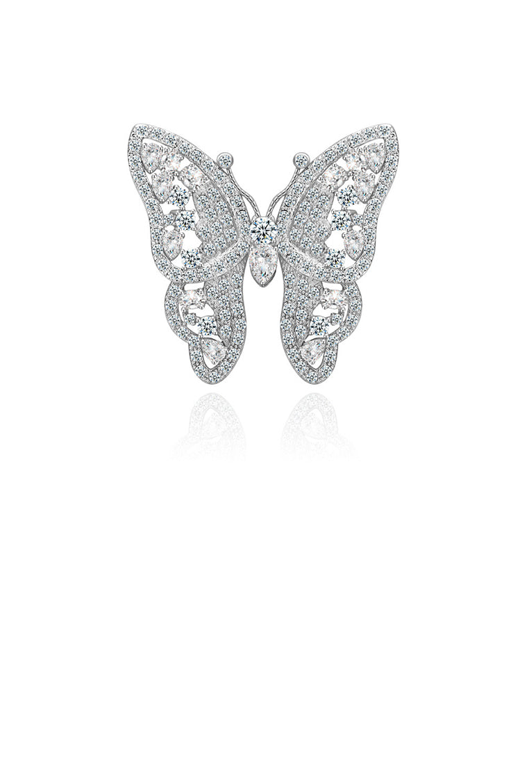 Elegant and Fashion Butterfly Brooch with Cubic Zirconia - Luxurious Look