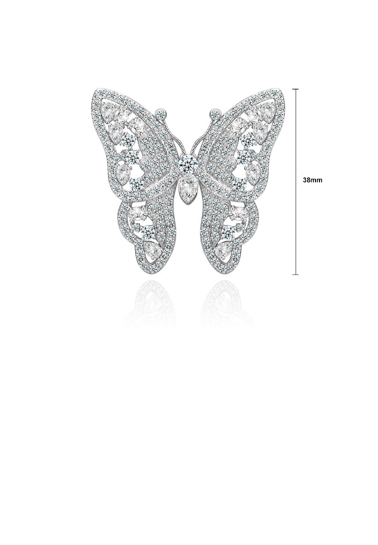 Elegant and Fashion Butterfly Brooch with Cubic Zirconia - Luxurious Look
