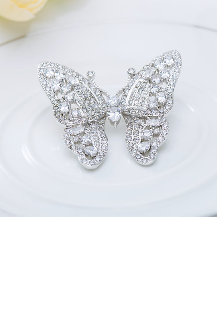 Elegant and Fashion Butterfly Brooch with Cubic Zirconia - Luxurious Look