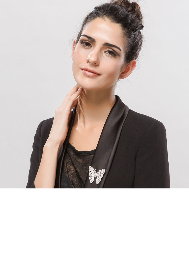 Elegant and Fashion Butterfly Brooch with Cubic Zirconia - Luxurious Look