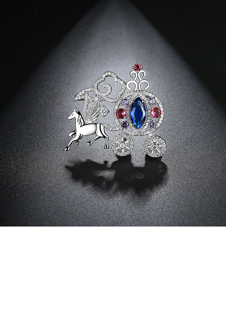 Fashion Creative Pumpkin Cat Brooch with Colorful Cubic Zirconia - Luxurious Look